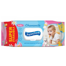 Вологі серветки Superfresh для дітей з клапаном 120 шт