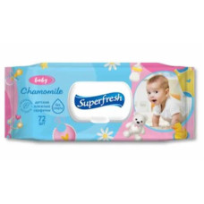 Вологі серветки Superfresh антибактеріальні  з клапаном 72 шт