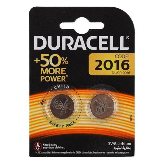 Батарейка CR-2016 2шт Duracell 3V літієва Бельгія (57332z)