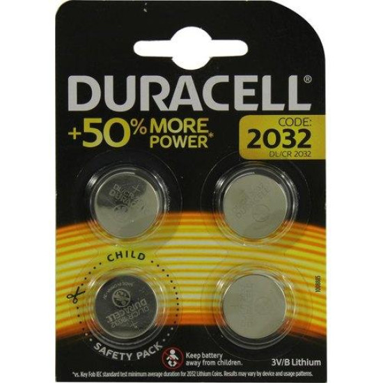 Батарейка CR-2032 4шт Duracell 3V літієва Китай (57342z)