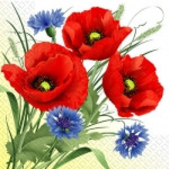 Серветки Маки Марго 33*33 см 18 шт (26317z)