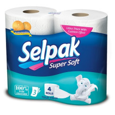 Туалетний папір Selpak 3-шаровий білий 200 відривів 4 рулони