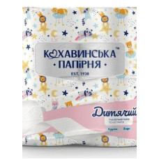 Туалетний папір Кохавинська папірня дитячий 3 шари 4 рулони білий